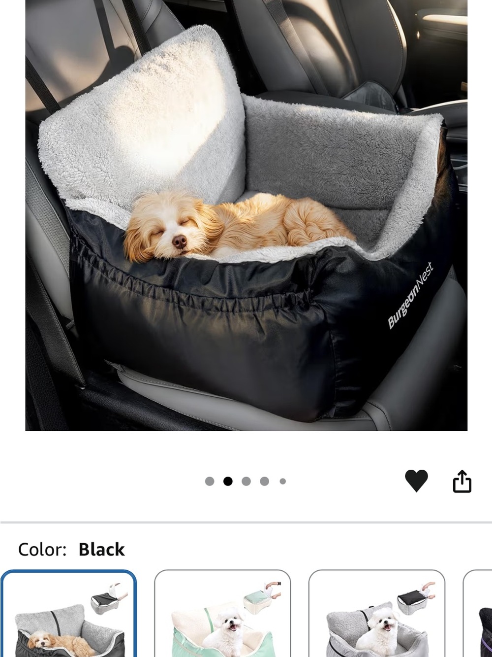 Plush-Lined Black Dog Car Seat